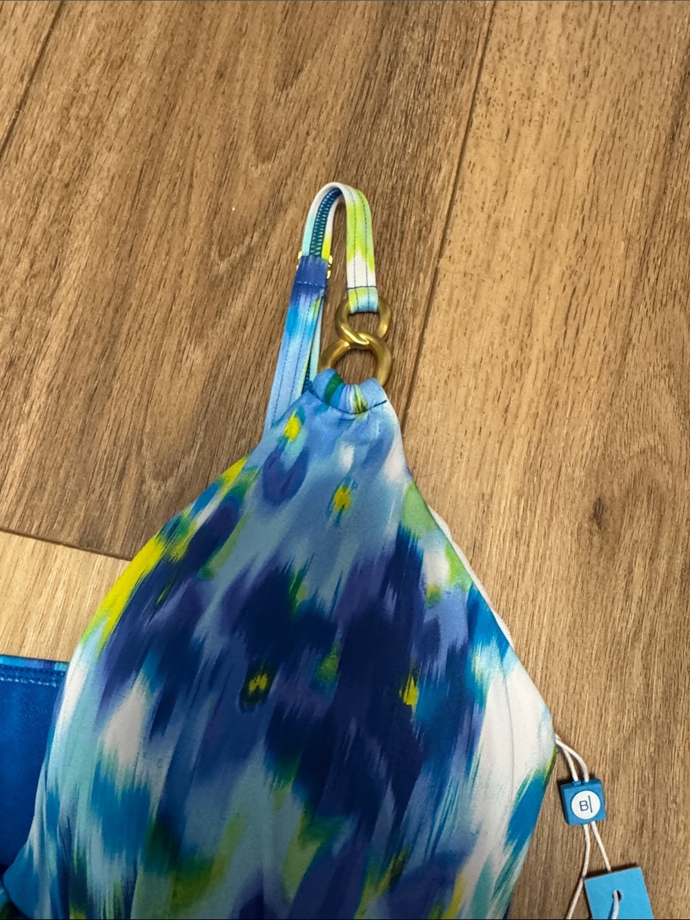 Bleu Rod Beattie NWT 8 Blue, Aqua and Yellow tie dye tummy control Tankini Top - Picture 4 of 10
